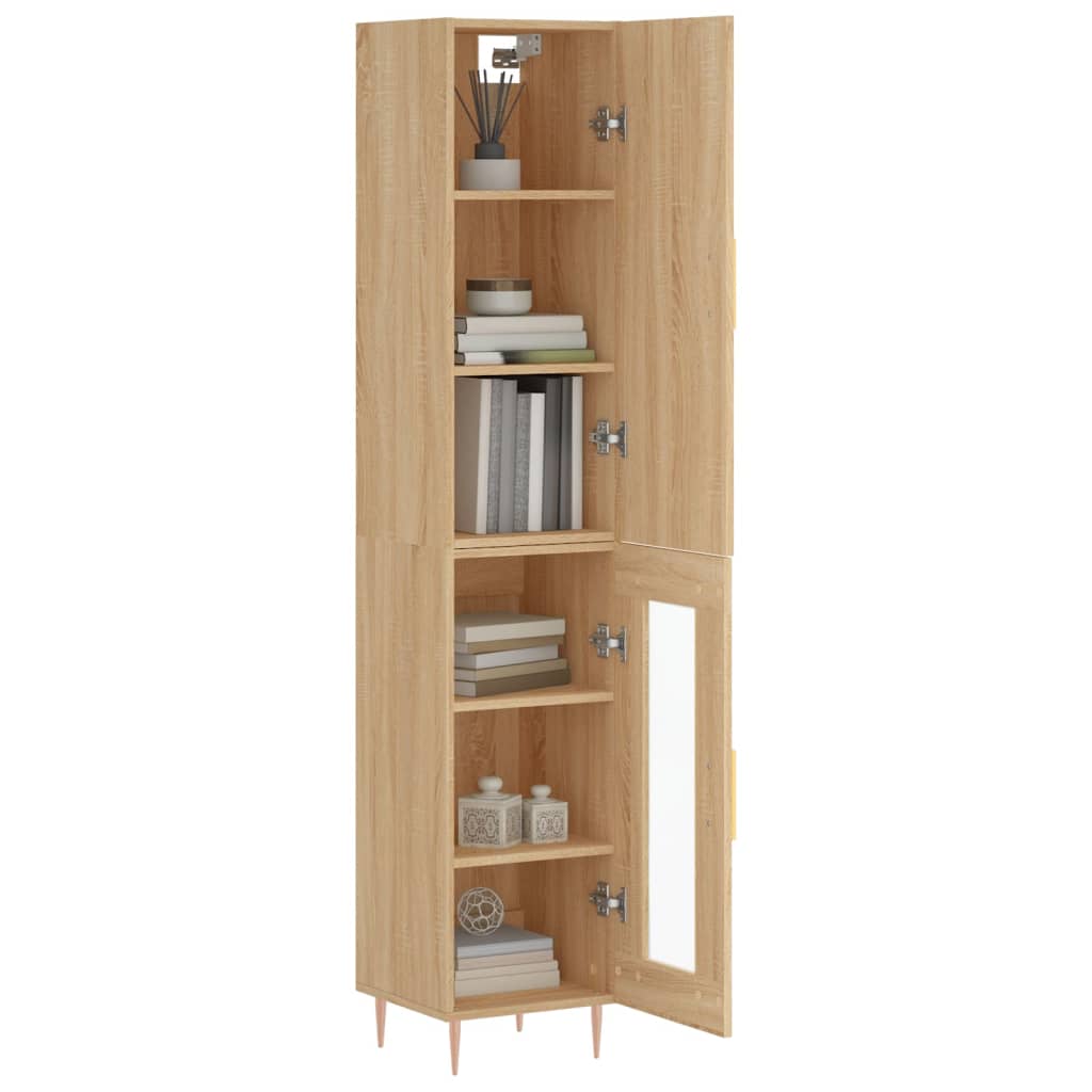 Hoge kast 34,5x34x180 cm bewerkt hout sonoma eikenkleurig is nu te koop bij PeponiXL, paradijselijk wonen!