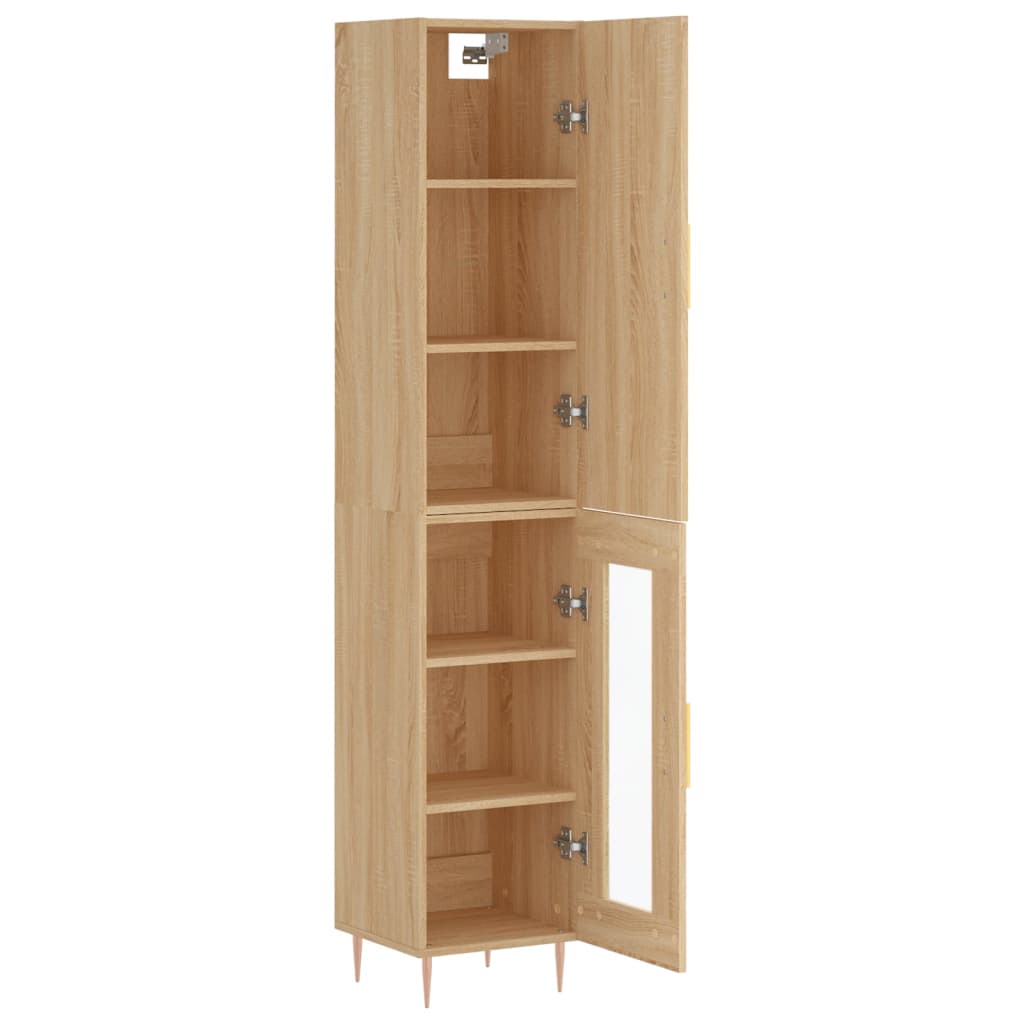 Hoge kast 34,5x34x180 cm bewerkt hout sonoma eikenkleurig is nu te koop bij PeponiXL, paradijselijk wonen!