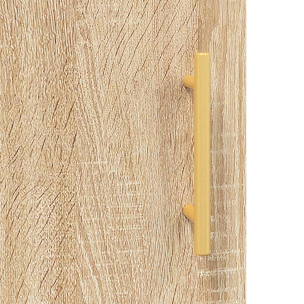 Hoge kast 34,5x34x180 cm bewerkt hout sonoma eikenkleurig is nu te koop bij PeponiXL, paradijselijk wonen!