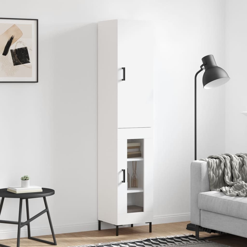 Hoge kast 34,5x34x180 cm bewerkt hout wit is nu te koop bij PeponiXL, paradijselijk wonen!