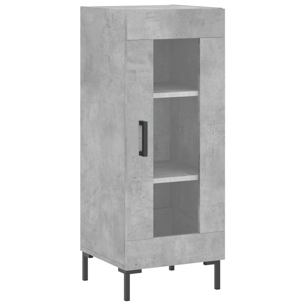 Hoge kast 34,5x34x180 cm bewerkt hout betongrijs is nu te koop bij PeponiXL, paradijselijk wonen!