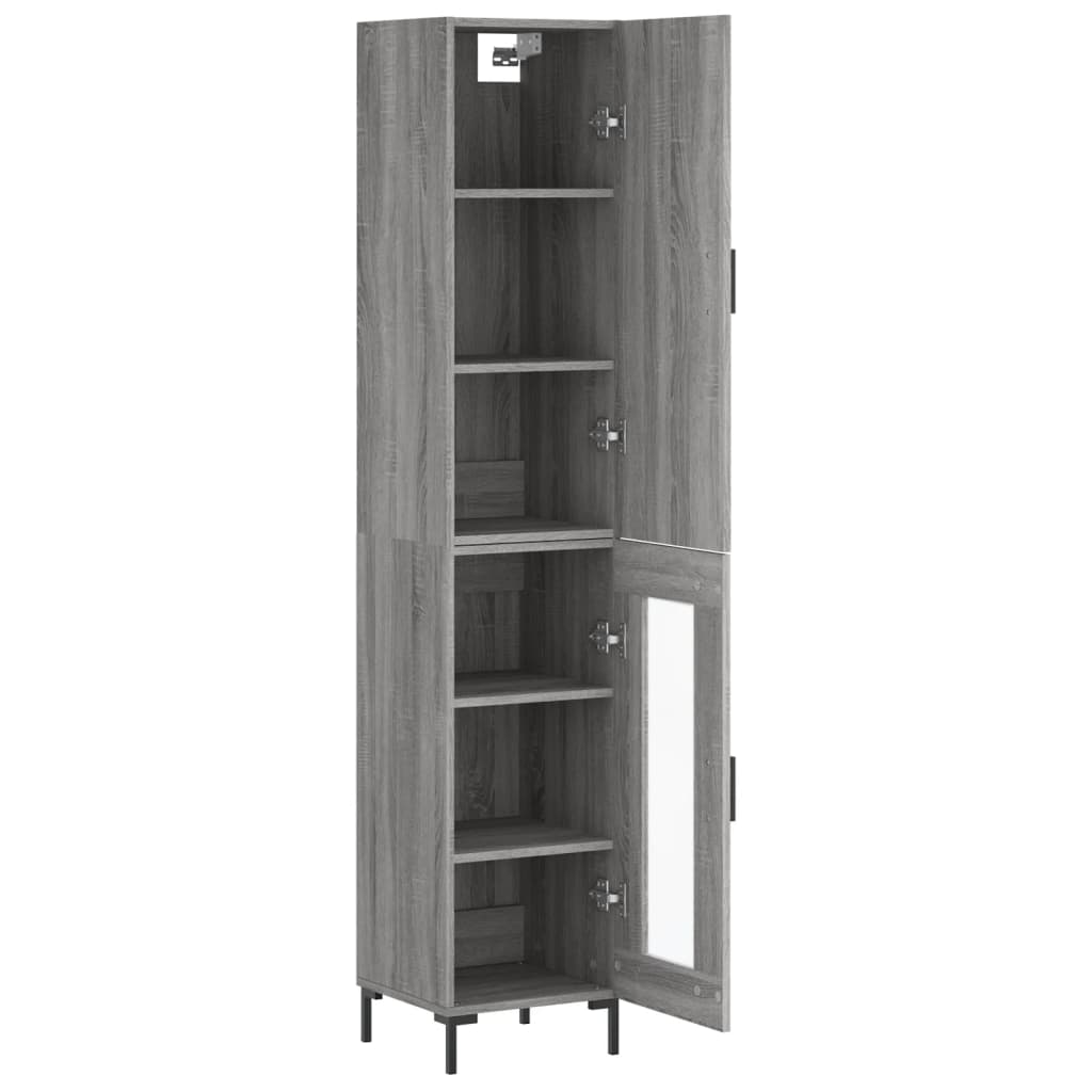 Hoge kast 34,5x34x180 cm bewerkt hout grijs sonoma eikenkleurig is nu te koop bij PeponiXL, paradijselijk wonen!