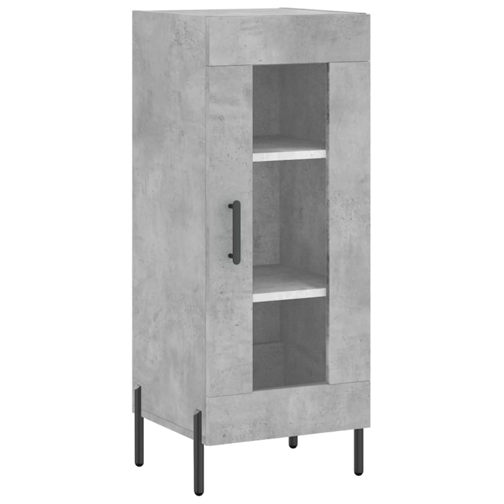 Hoge kast 34,5x34x180 cm bewerkt hout betongrijs is nu te koop bij PeponiXL, paradijselijk wonen!