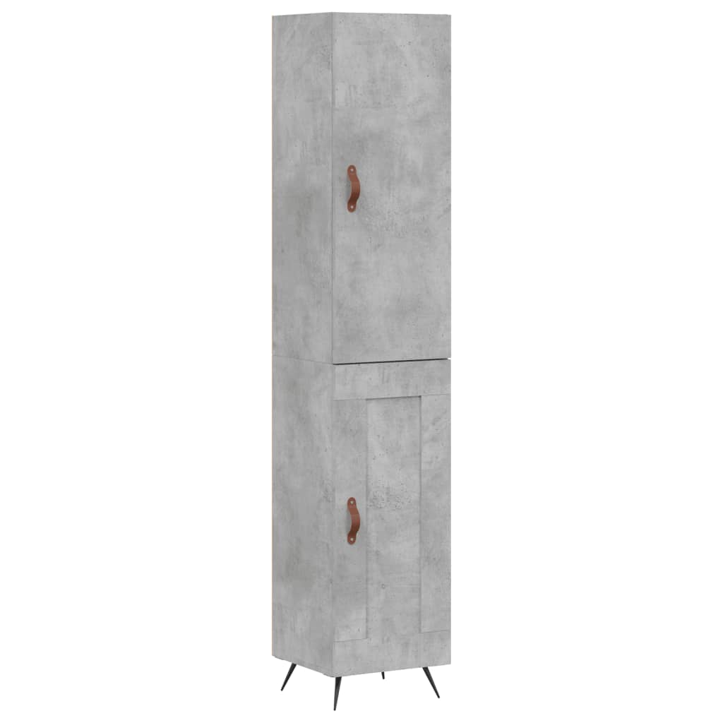 Hoge kast 34,5x34x180 cm bewerkt hout betongrijs is nu te koop bij PeponiXL, paradijselijk wonen!