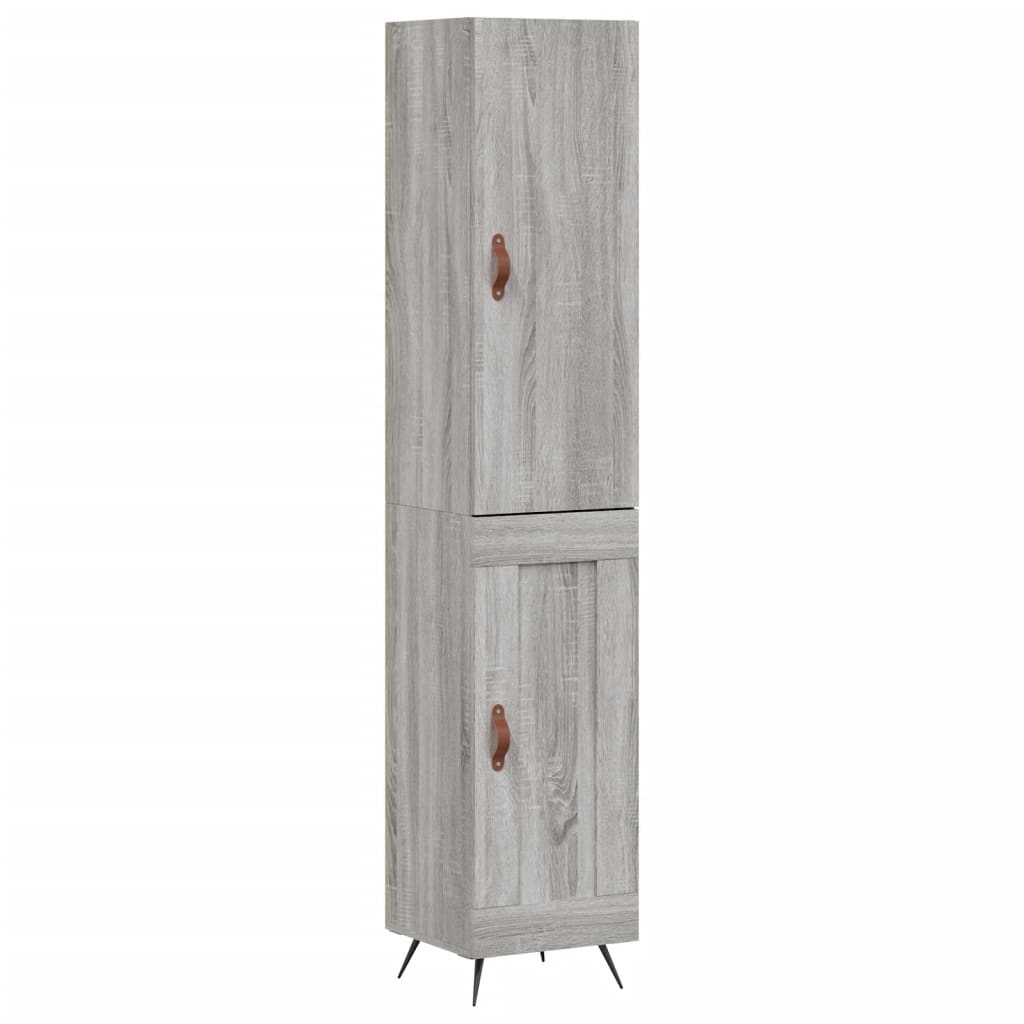 Hoge kast 34,5x34x180 cm bewerkt hout grijs sonoma eikenkleurig is nu te koop bij PeponiXL, paradijselijk wonen!