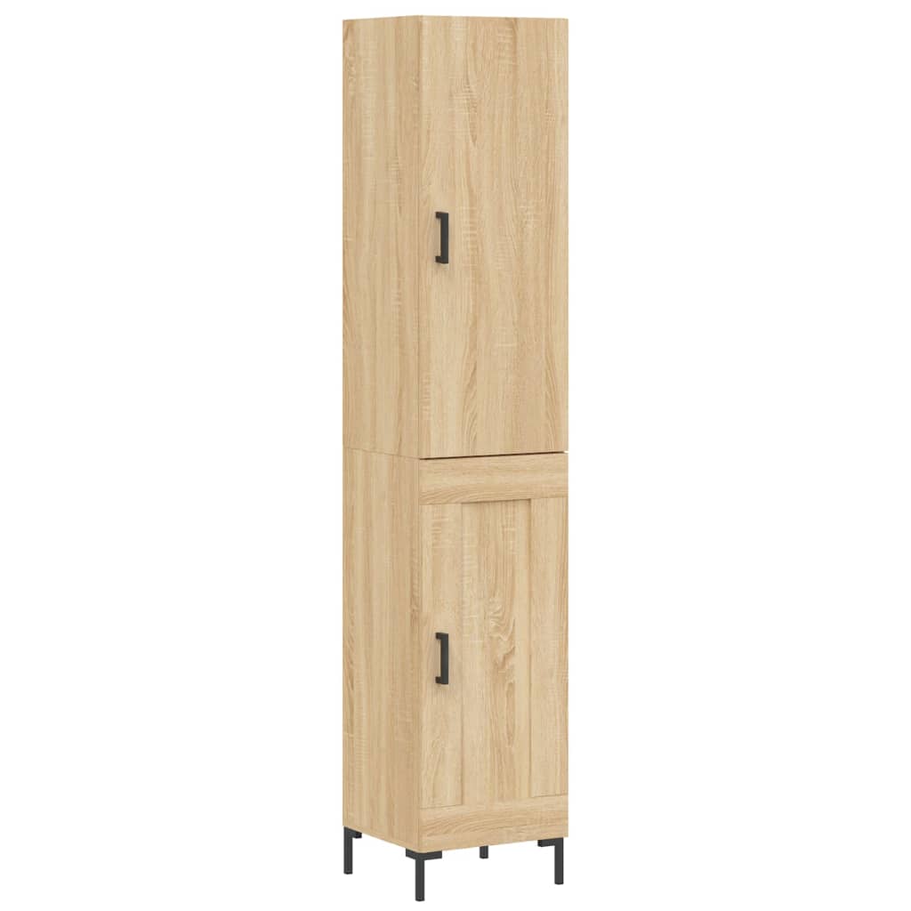 Hoge kast 34,5x34x180 cm bewerkt hout sonoma eikenkleurig is nu te koop bij PeponiXL, paradijselijk wonen!