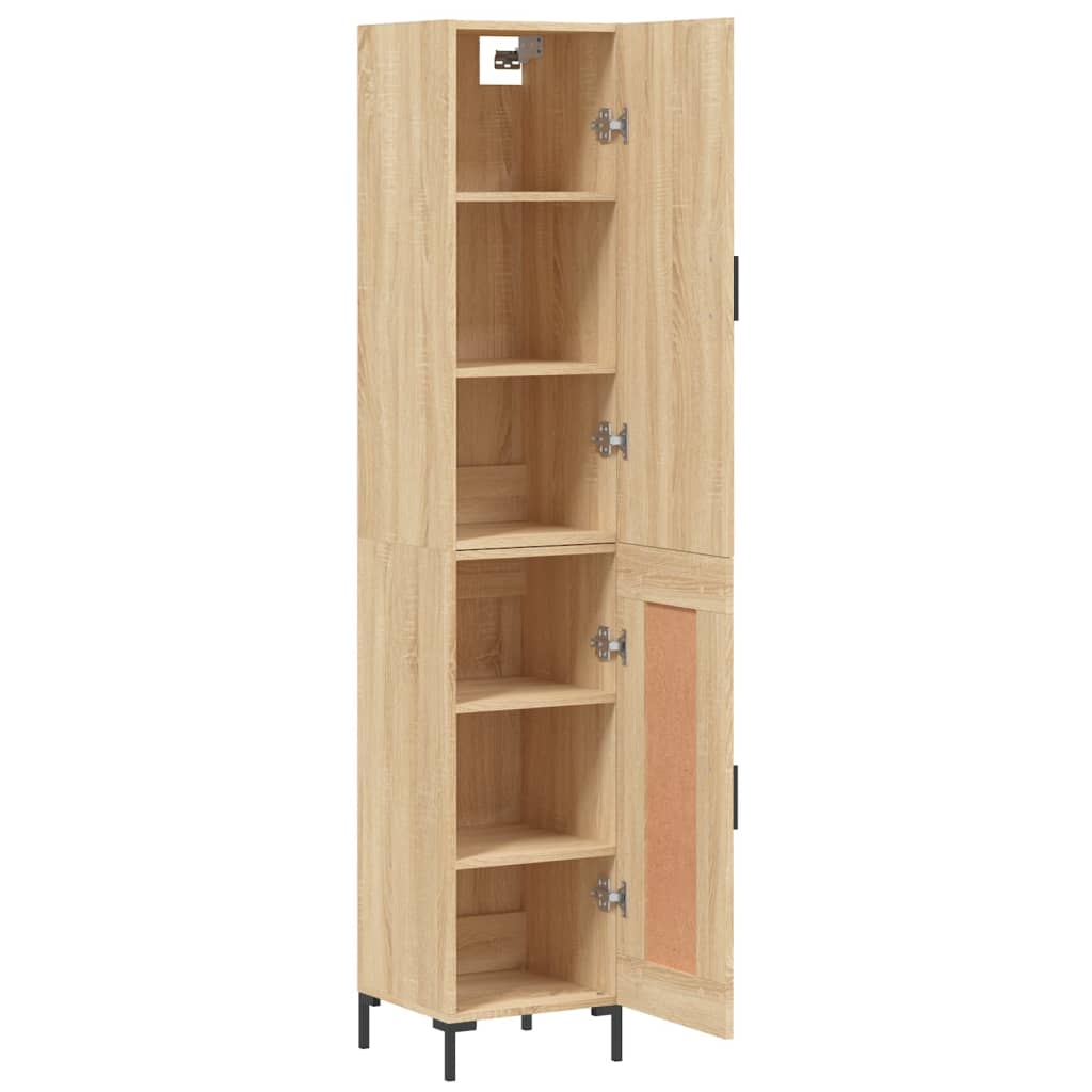 Hoge kast 34,5x34x180 cm bewerkt hout sonoma eikenkleurig is nu te koop bij PeponiXL, paradijselijk wonen!