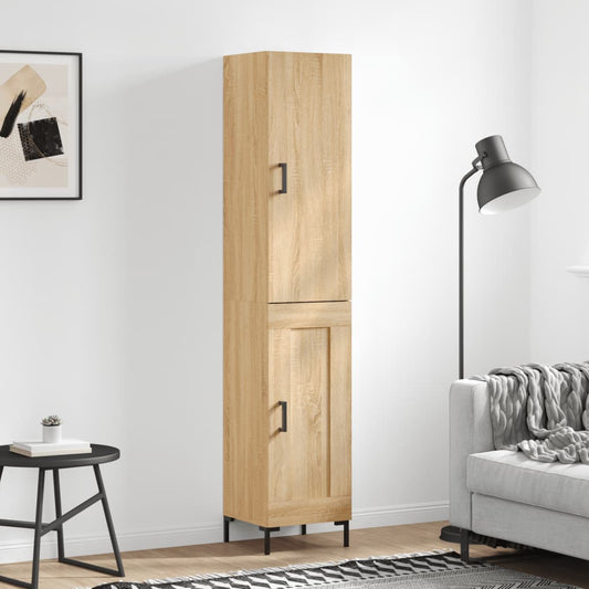 Hoge kast 34,5x34x180 cm bewerkt hout sonoma eikenkleurig is nu te koop bij PeponiXL, paradijselijk wonen!