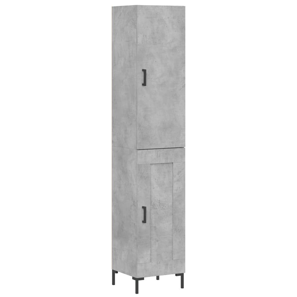 Hoge kast 34,5x34x180 cm bewerkt hout betongrijs is nu te koop bij PeponiXL, paradijselijk wonen!