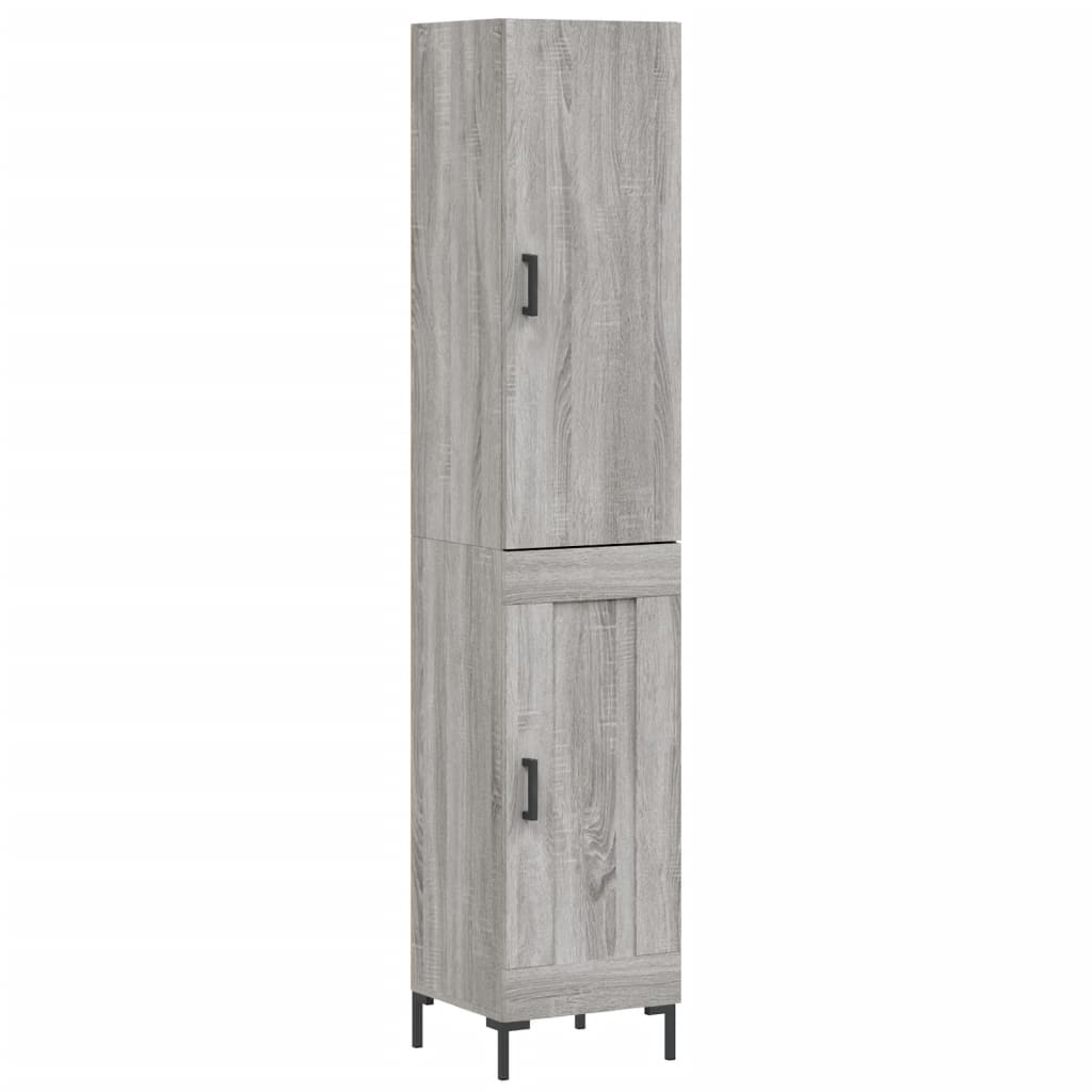 Hoge kast 34,5x34x180 cm bewerkt hout grijs sonoma eikenkleurig is nu te koop bij PeponiXL, paradijselijk wonen!