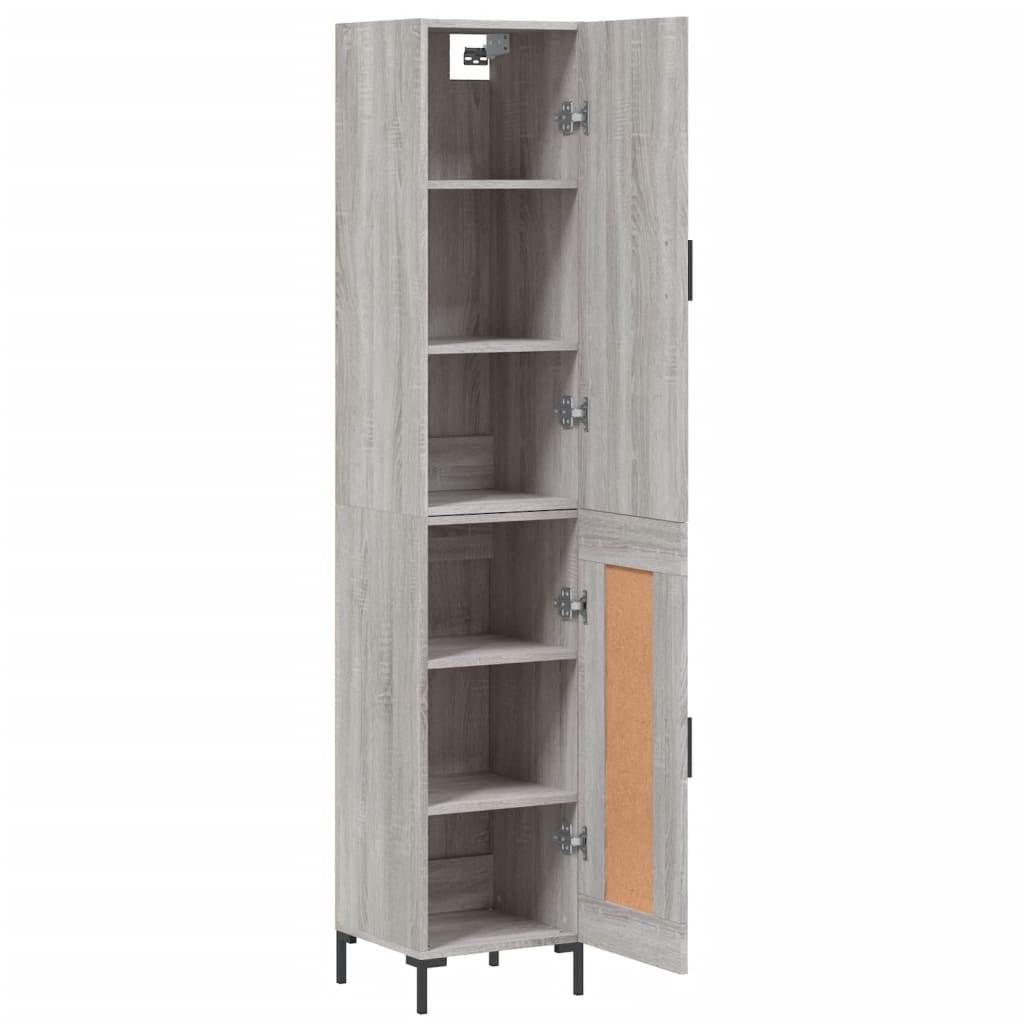 Hoge kast 34,5x34x180 cm bewerkt hout grijs sonoma eikenkleurig is nu te koop bij PeponiXL, paradijselijk wonen!