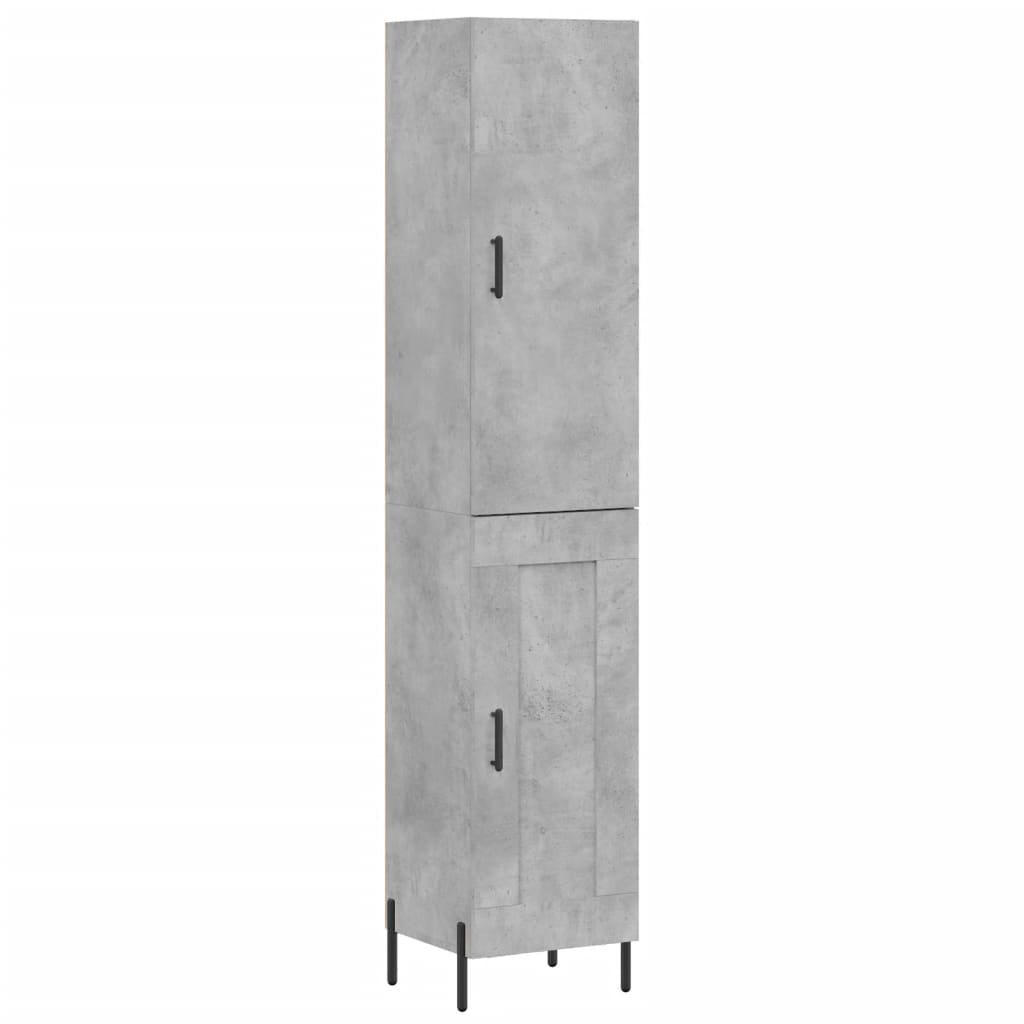 Hoge kast 34,5x34x180 cm bewerkt hout betongrijs is nu te koop bij PeponiXL, paradijselijk wonen!