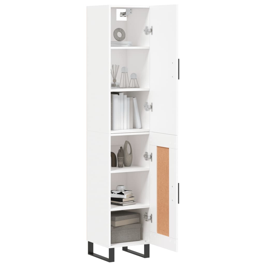 Hoge kast 34,5x34x180 cm bewerkt hout wit is nu te koop bij PeponiXL, paradijselijk wonen!