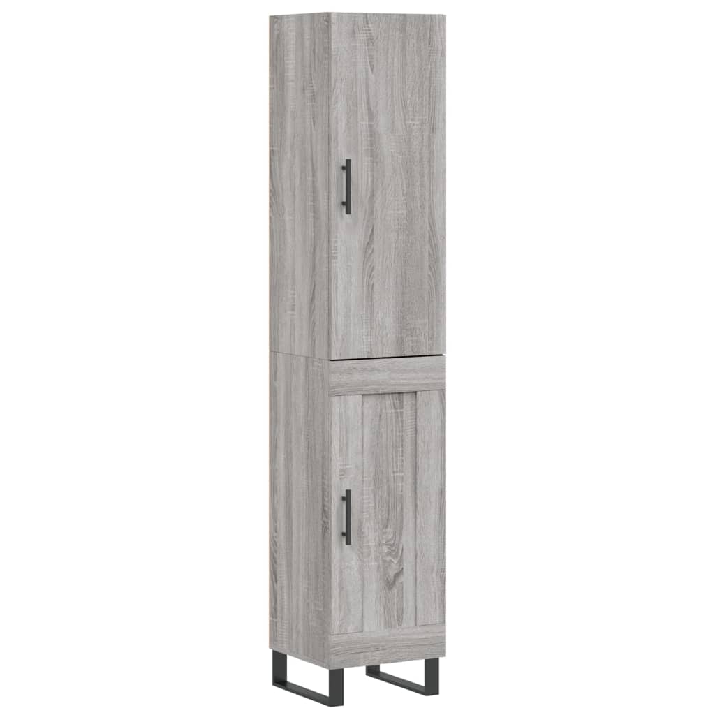 Hoge kast 34,5x34x180 cm bewerkt hout grijs sonoma eikenkleurig is nu te koop bij PeponiXL, paradijselijk wonen!