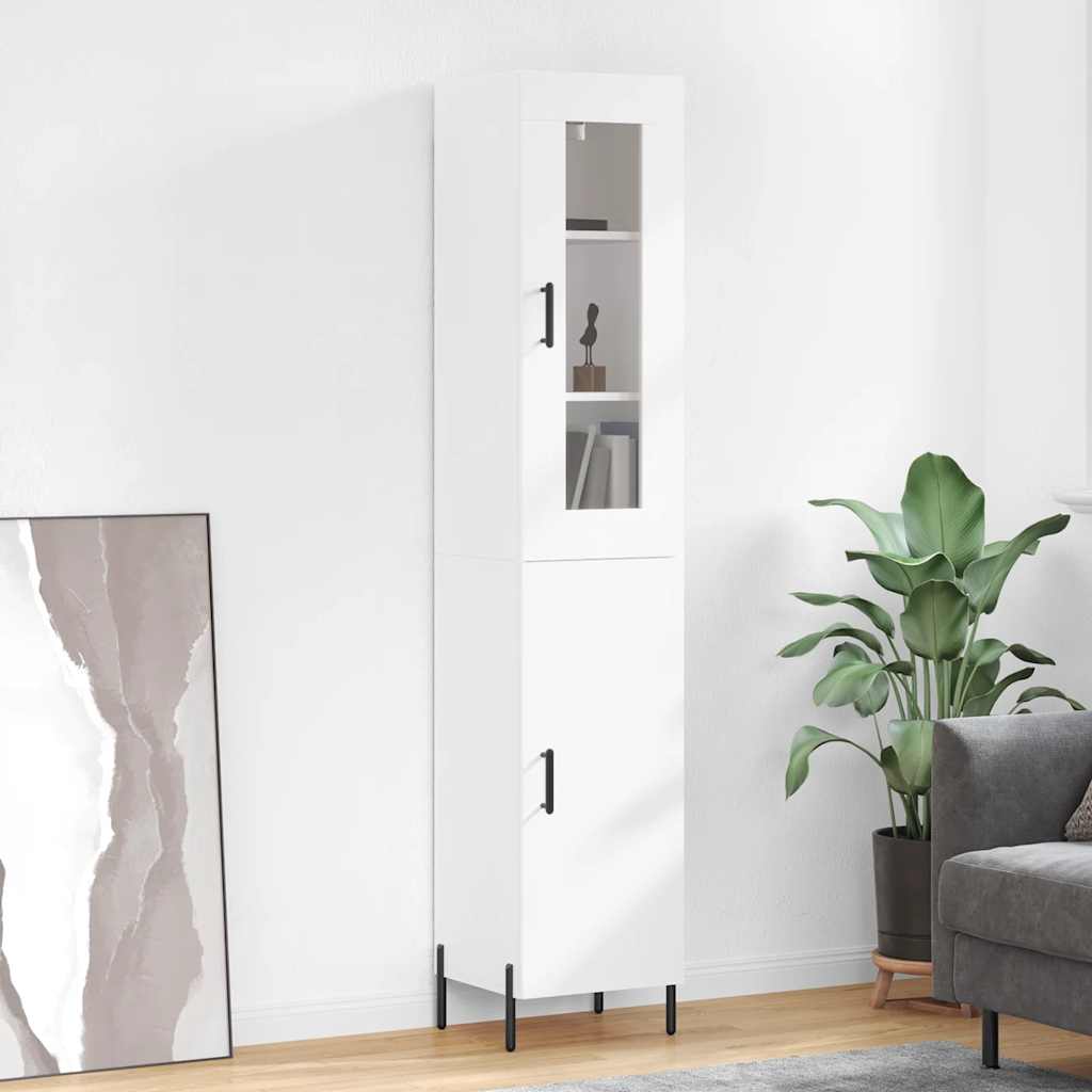 Hoge kast 34,5x34x180 cm bewerkt hout wit is nu te koop bij PeponiXL, paradijselijk wonen!