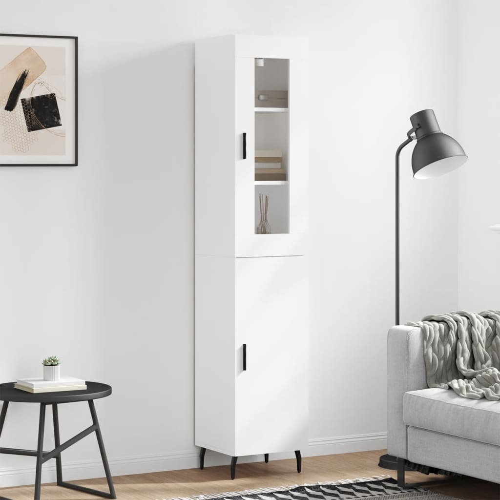 Hoge kast 34,5x34x180 cm bewerkt hout wit is nu te koop bij PeponiXL, paradijselijk wonen!