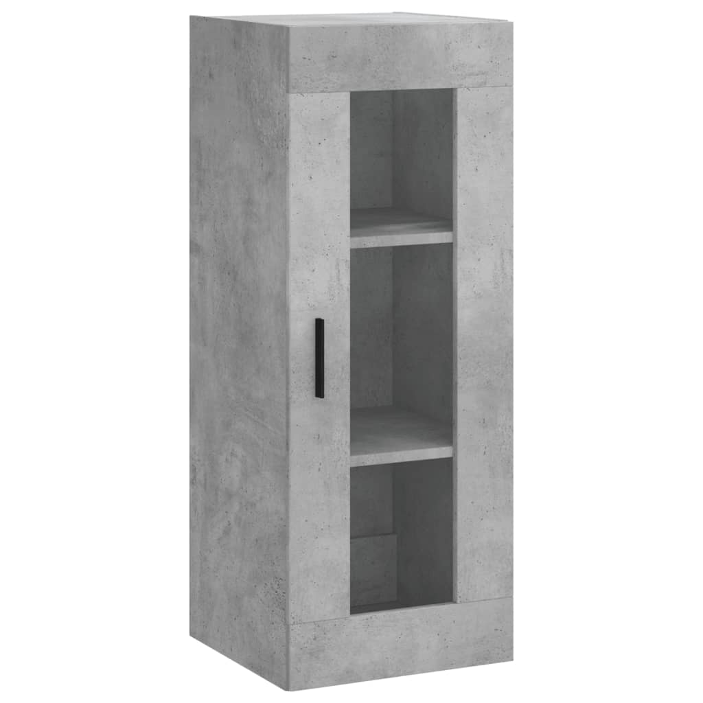 Hoge kast 34,5x34x180 cm bewerkt hout betongrijs is nu te koop bij PeponiXL, paradijselijk wonen!
