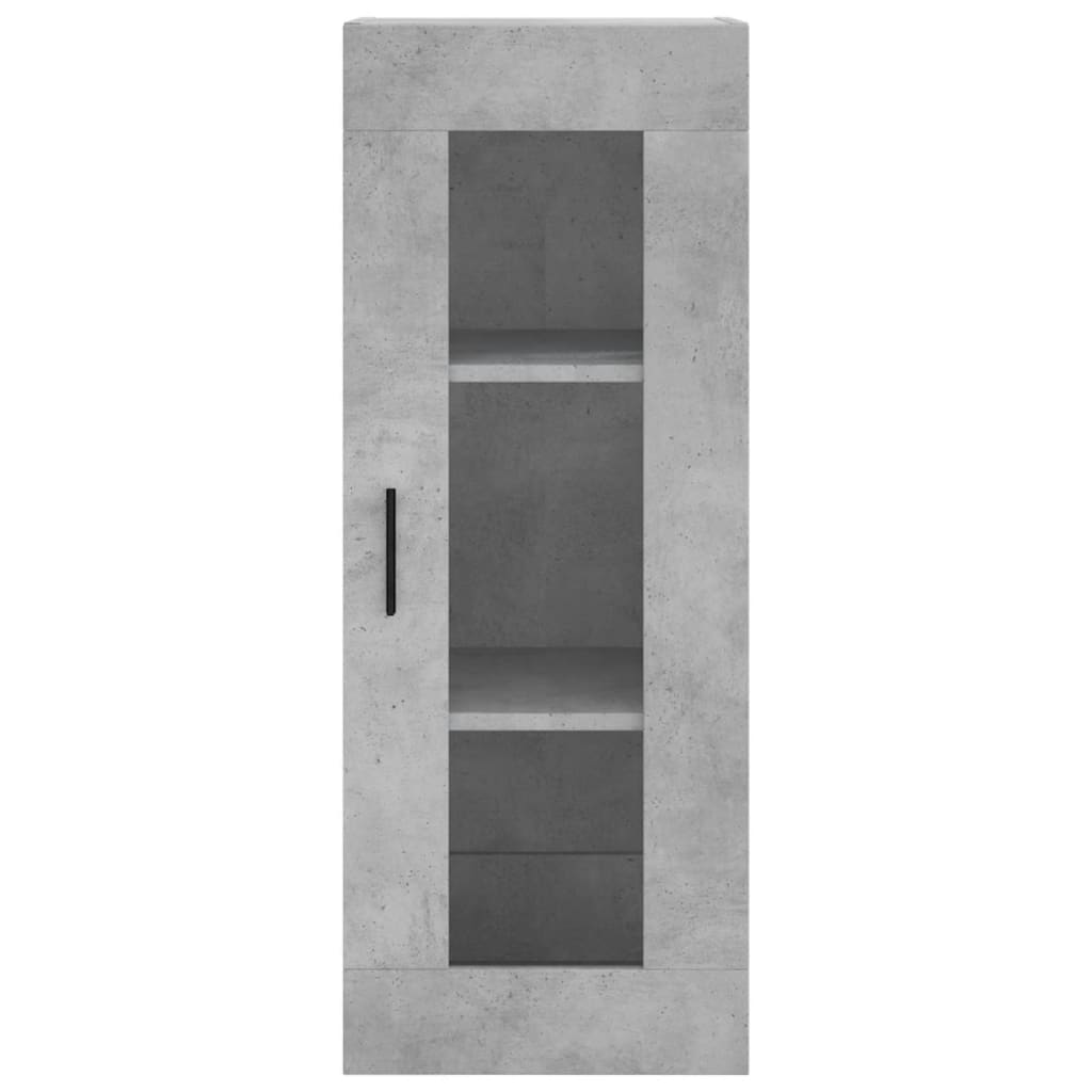 Hoge kast 34,5x34x180 cm bewerkt hout betongrijs is nu te koop bij PeponiXL, paradijselijk wonen!