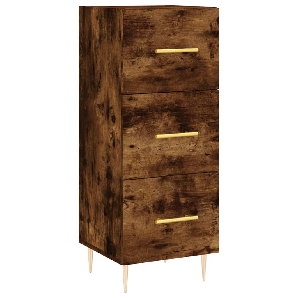 Hoge kast 34,5x34x180 cm bewerkt hout gerookt eikenkleurig is nu te koop bij PeponiXL, paradijselijk wonen!
