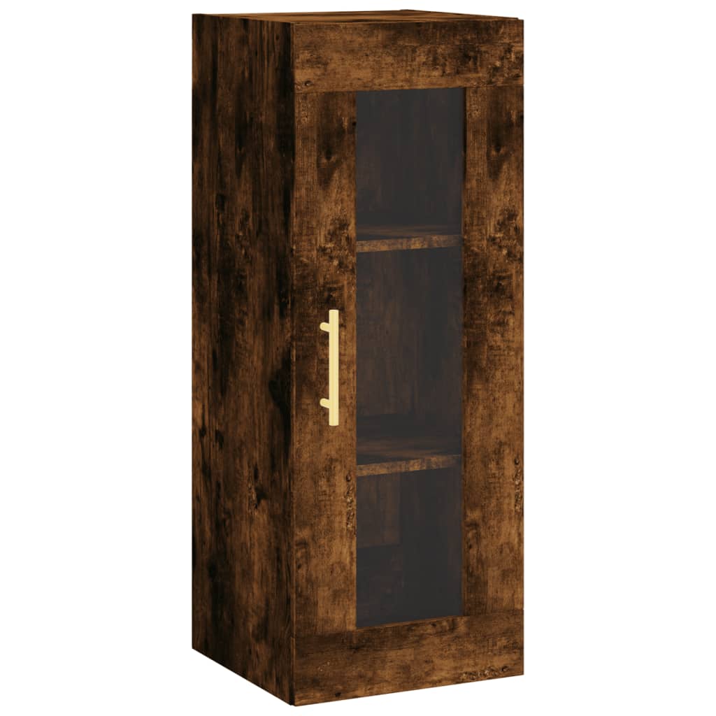 Hoge kast 34,5x34x180 cm bewerkt hout gerookt eikenkleurig is nu te koop bij PeponiXL, paradijselijk wonen!