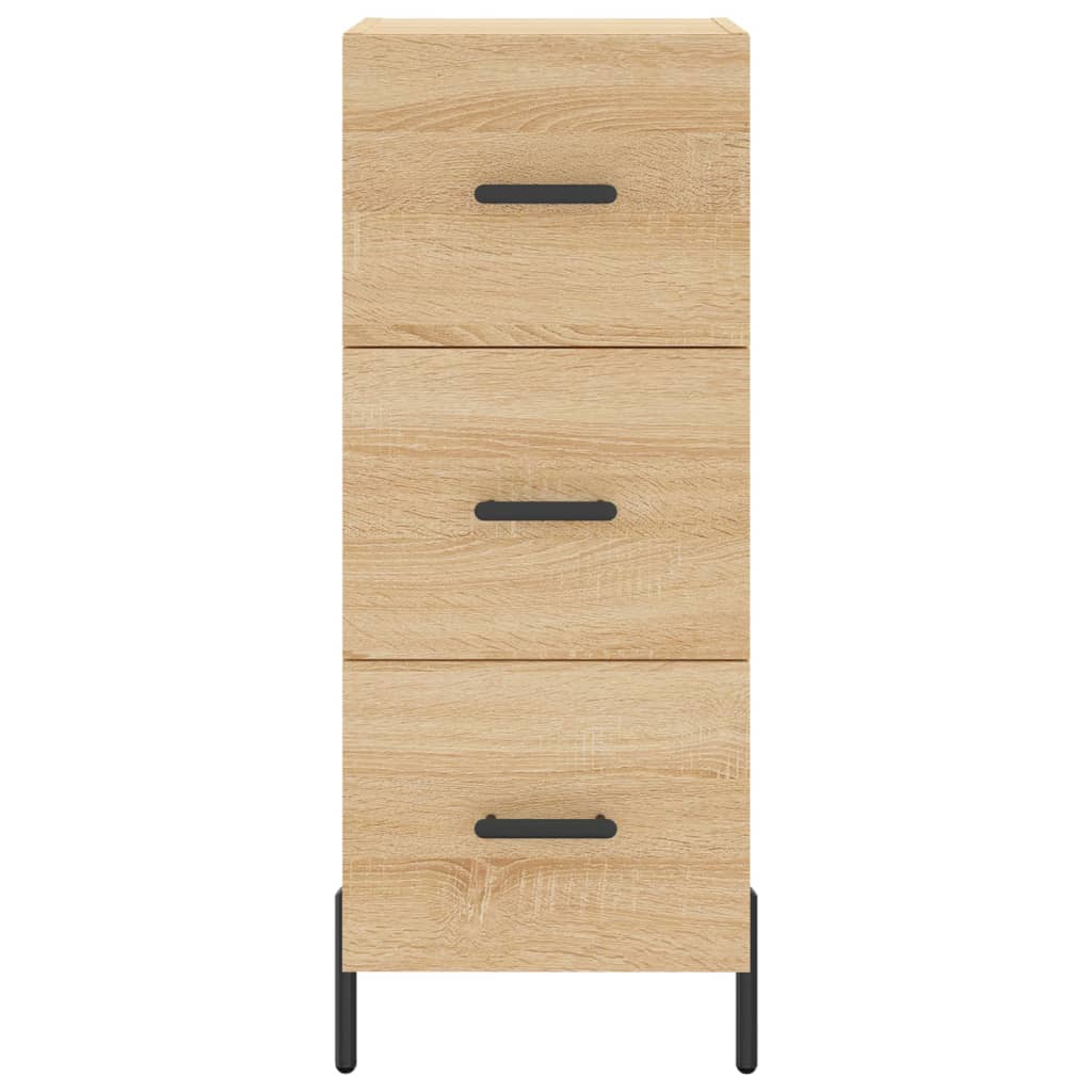 Hoge kast 34,5x34x180 cm bewerkt hout sonoma eikenkleurig is nu te koop bij PeponiXL, paradijselijk wonen!