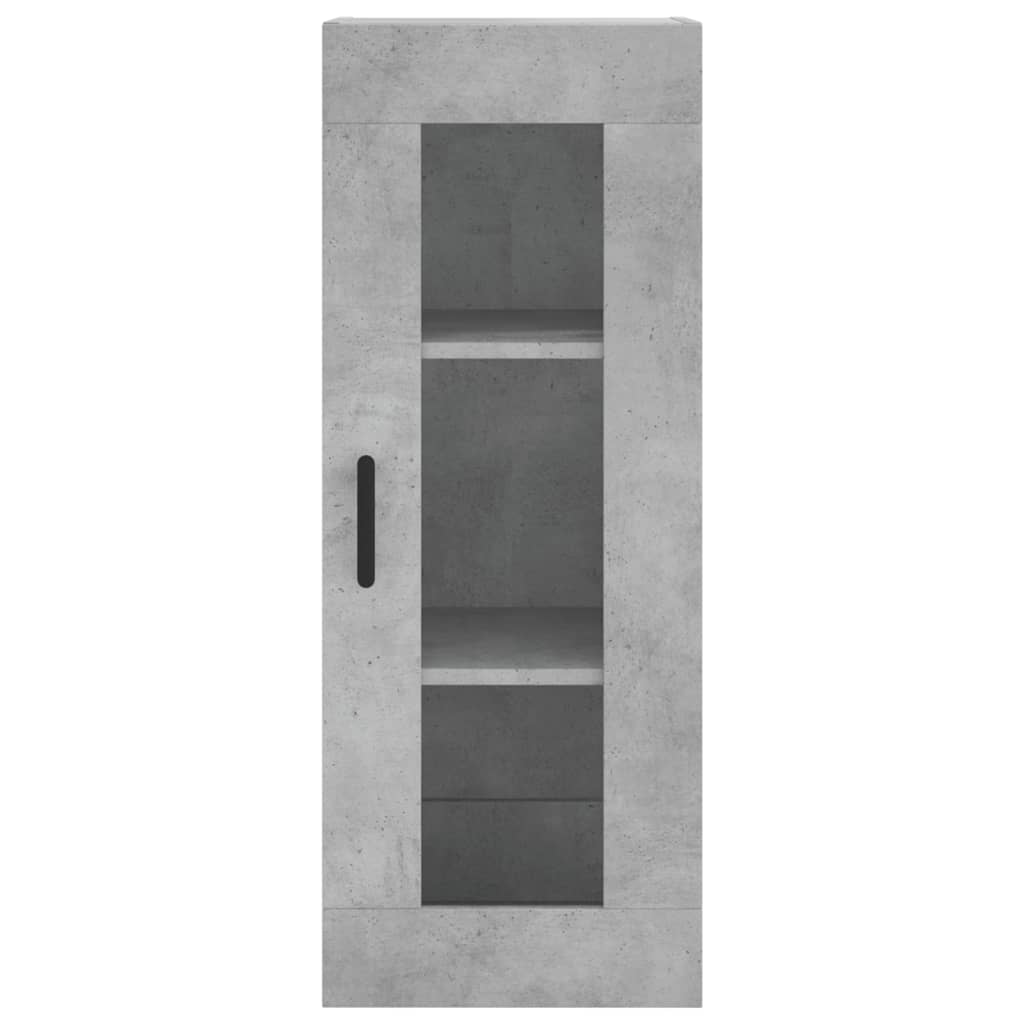 Hoge kast 34,5x34x180 cm bewerkt hout betongrijs is nu te koop bij PeponiXL, paradijselijk wonen!