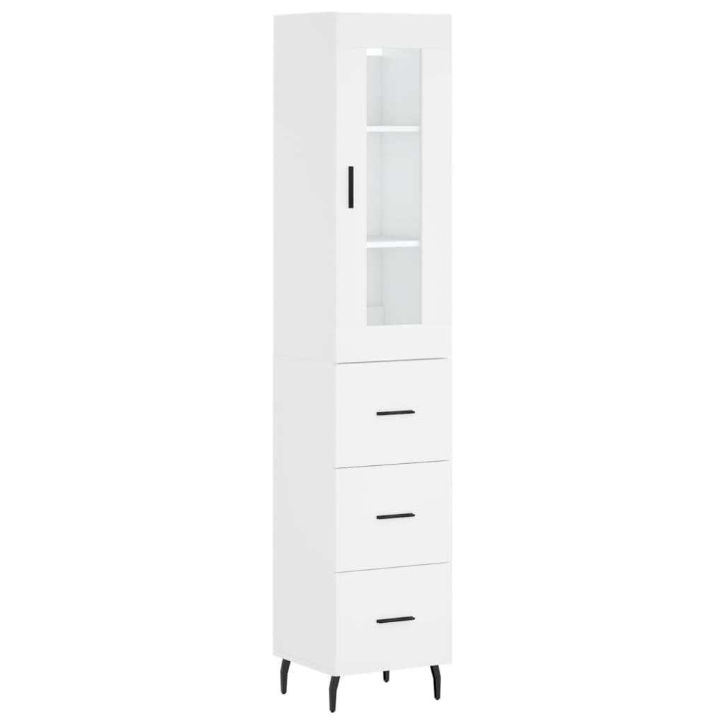Hoge kast 34,5x34x180 cm bewerkt hout wit is nu te koop bij PeponiXL, paradijselijk wonen!