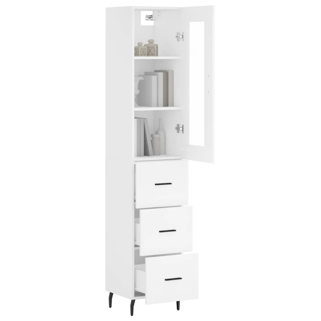 Hoge kast 34,5x34x180 cm bewerkt hout wit is nu te koop bij PeponiXL, paradijselijk wonen!