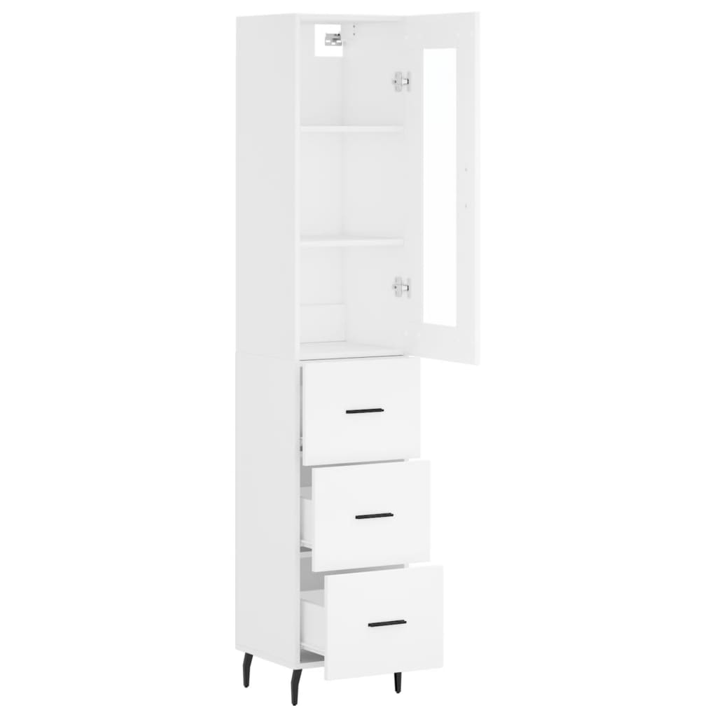 Hoge kast 34,5x34x180 cm bewerkt hout wit is nu te koop bij PeponiXL, paradijselijk wonen!