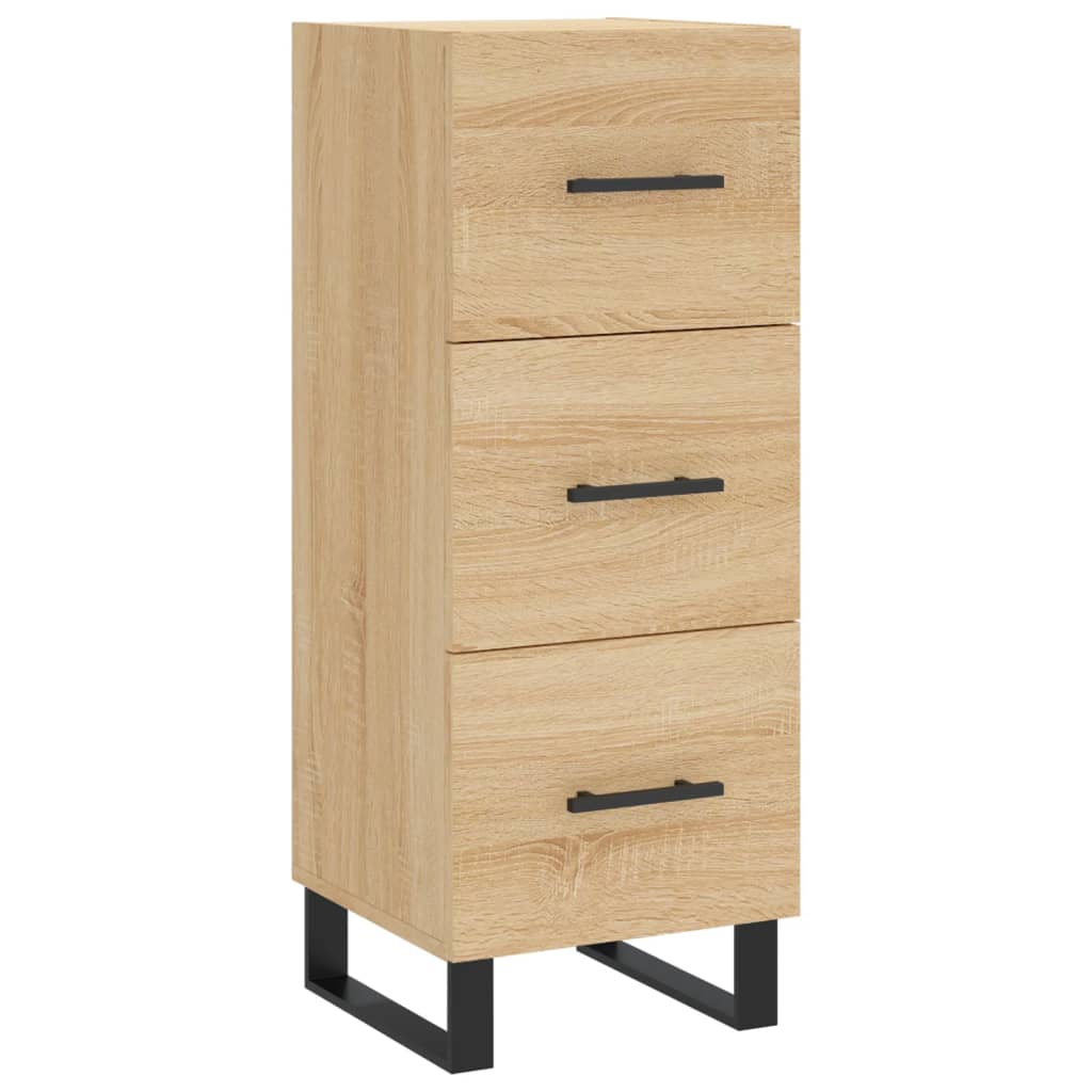 Hoge kast 34,5x34x180 cm bewerkt hout sonoma eikenkleurig is nu te koop bij PeponiXL, paradijselijk wonen!