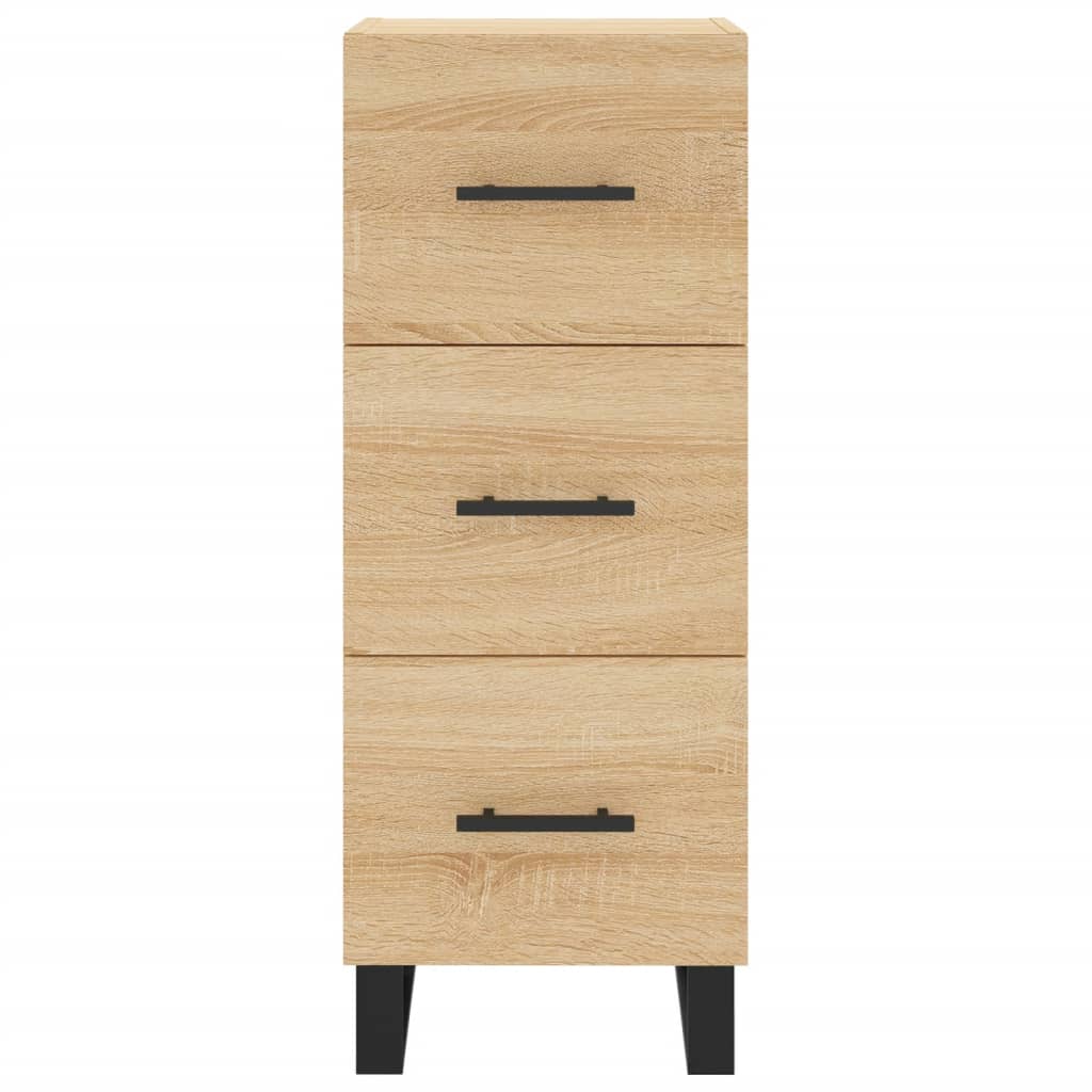 Hoge kast 34,5x34x180 cm bewerkt hout sonoma eikenkleurig is nu te koop bij PeponiXL, paradijselijk wonen!