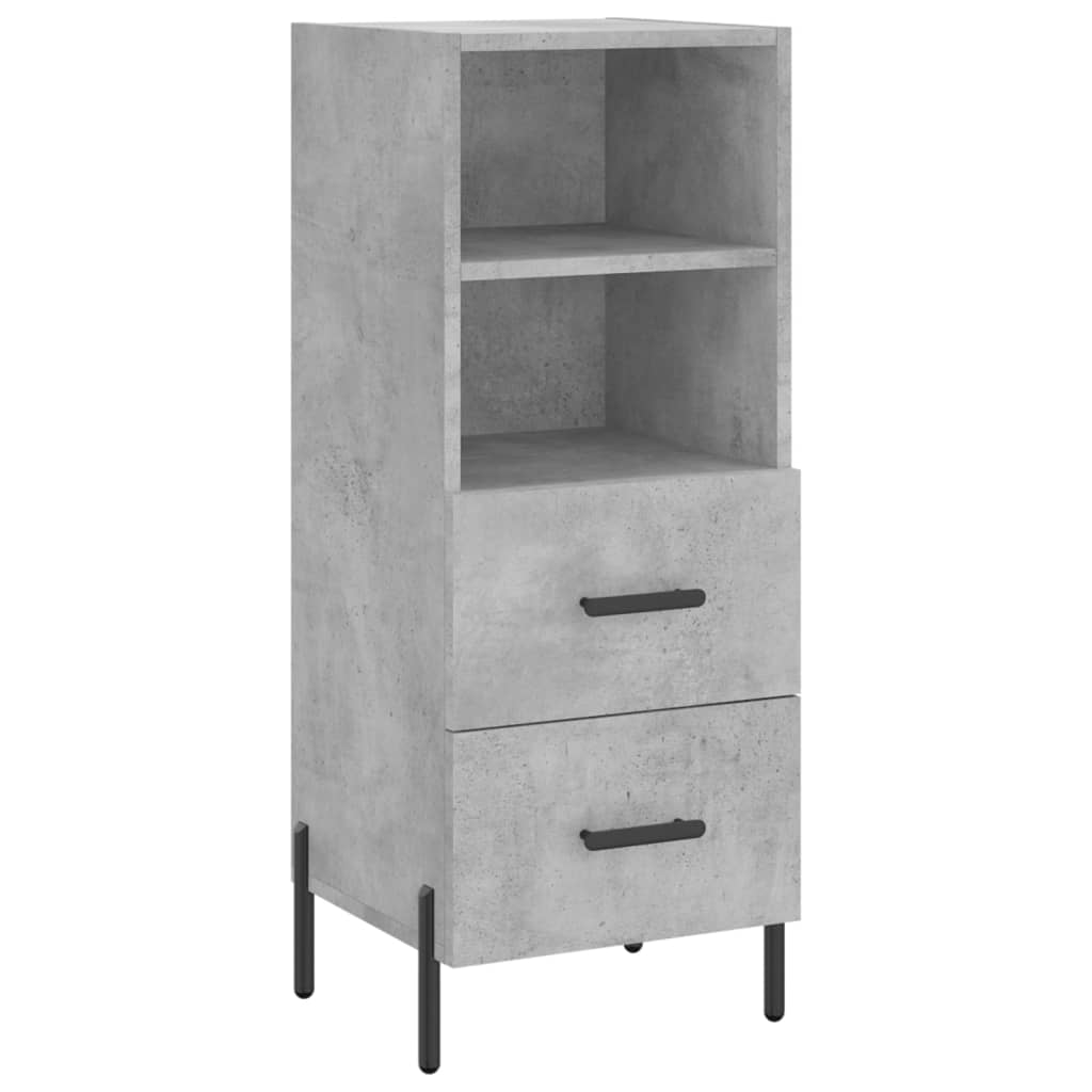 Hoge kast 34,5x34x180 cm bewerkt hout betongrijs is nu te koop bij PeponiXL, paradijselijk wonen!