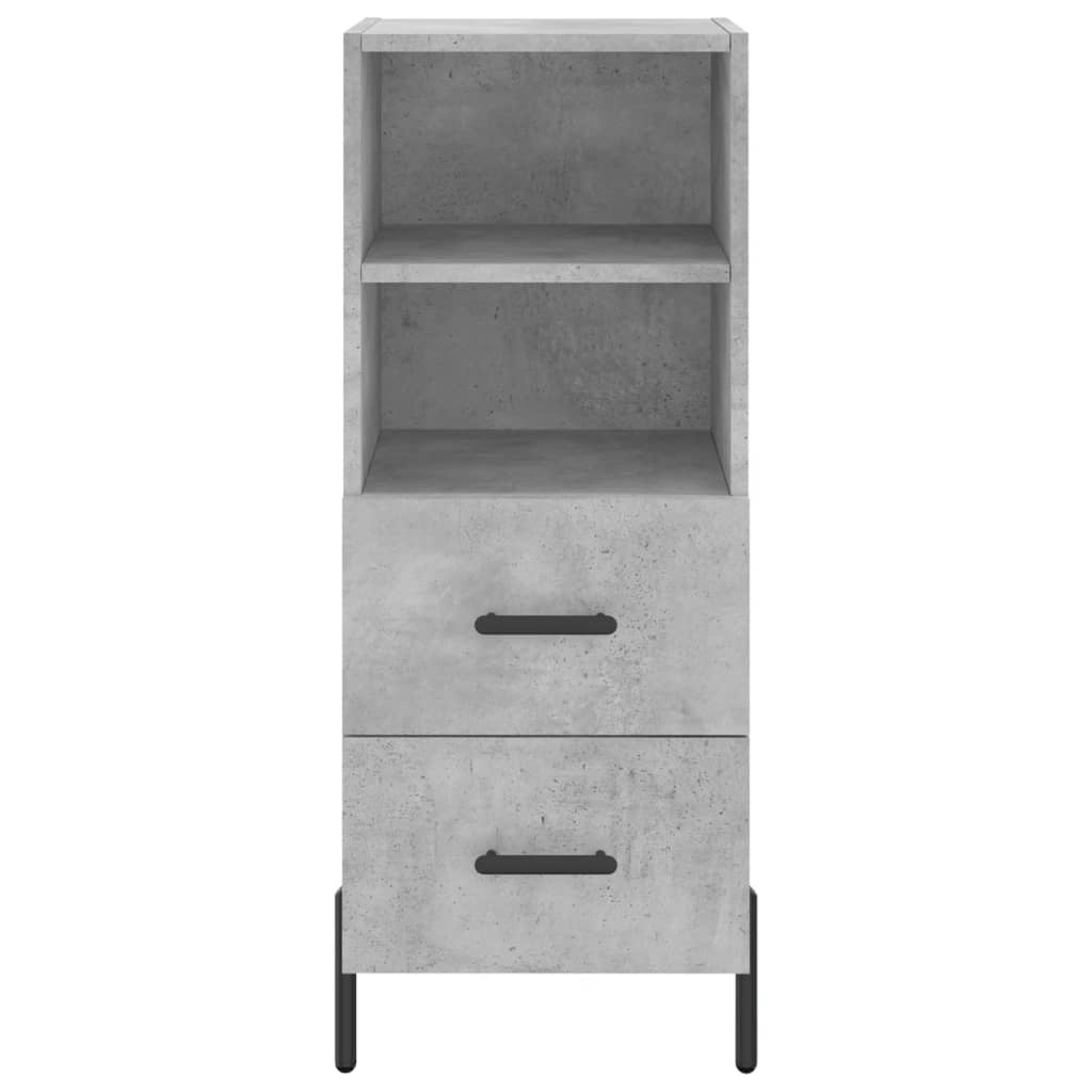 Hoge kast 34,5x34x180 cm bewerkt hout betongrijs is nu te koop bij PeponiXL, paradijselijk wonen!