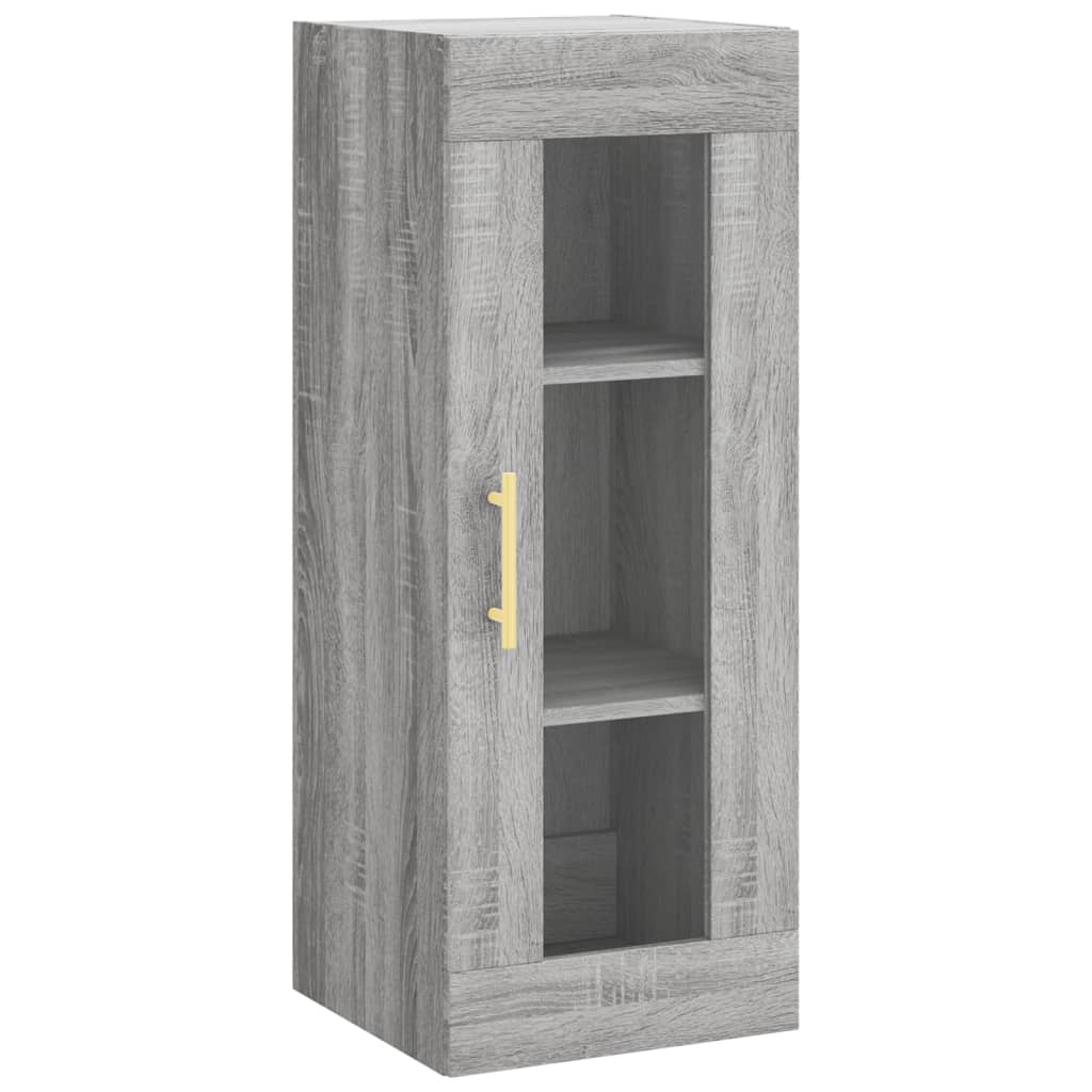 Hoge kast 34,5x34x180 cm bewerkt hout grijs sonoma eikenkleurig is nu te koop bij PeponiXL, paradijselijk wonen!