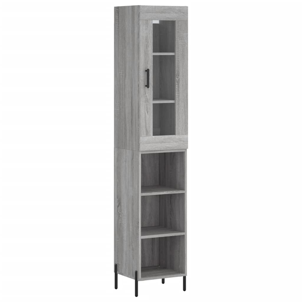 Hoge kast 34,5x34x180 cm bewerkt hout grijs sonoma eikenkleurig is nu te koop bij PeponiXL, paradijselijk wonen!