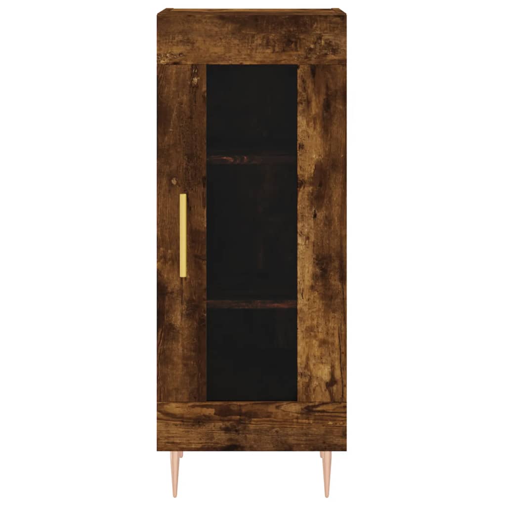 Hoge kast 34,5x34x180 cm bewerkt hout gerookt eikenkleurig is nu te koop bij PeponiXL, paradijselijk wonen!