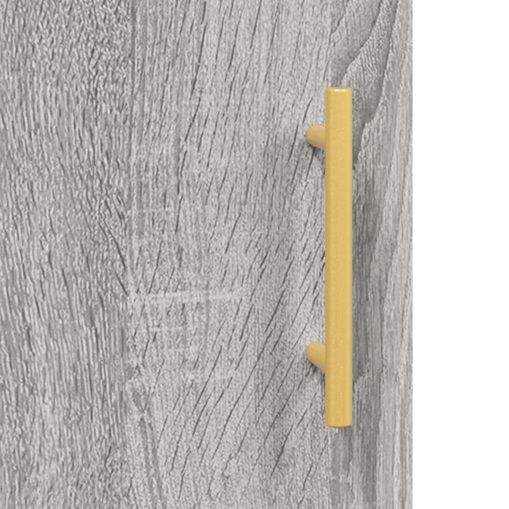 Hoge kast 34,5x34x180 cm bewerkt hout grijs sonoma eikenkleurig is nu te koop bij PeponiXL, paradijselijk wonen!