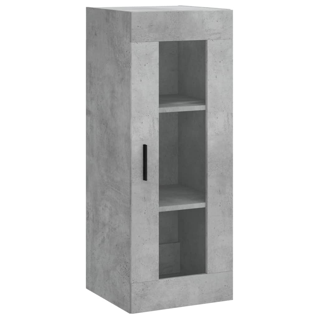 Hoge kast 34,5x34x180 cm bewerkt hout betongrijs is nu te koop bij PeponiXL, paradijselijk wonen!