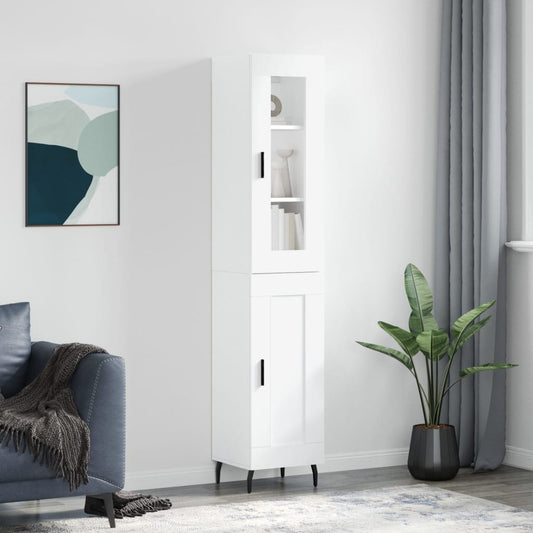 Hoge kast 34,5x34x180 cm bewerkt hout wit is nu te koop bij PeponiXL, paradijselijk wonen!