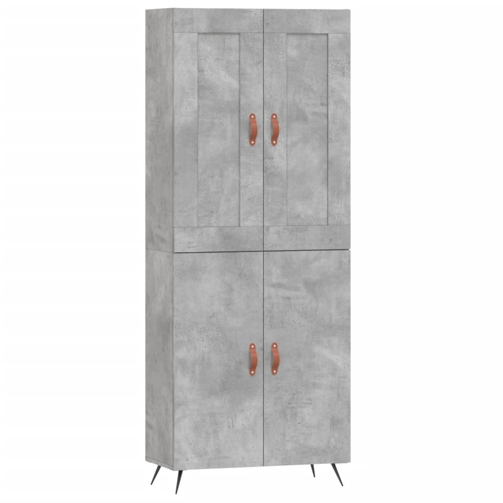Hoge kast 69,5x34x180 cm bewerkt hout betongrijs is nu te koop bij PeponiXL, paradijselijk wonen!