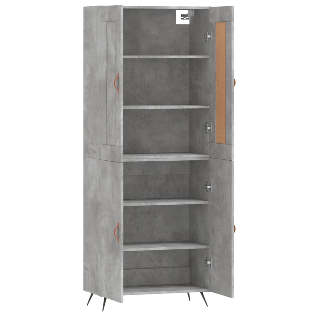 Hoge kast 69,5x34x180 cm bewerkt hout betongrijs is nu te koop bij PeponiXL, paradijselijk wonen!