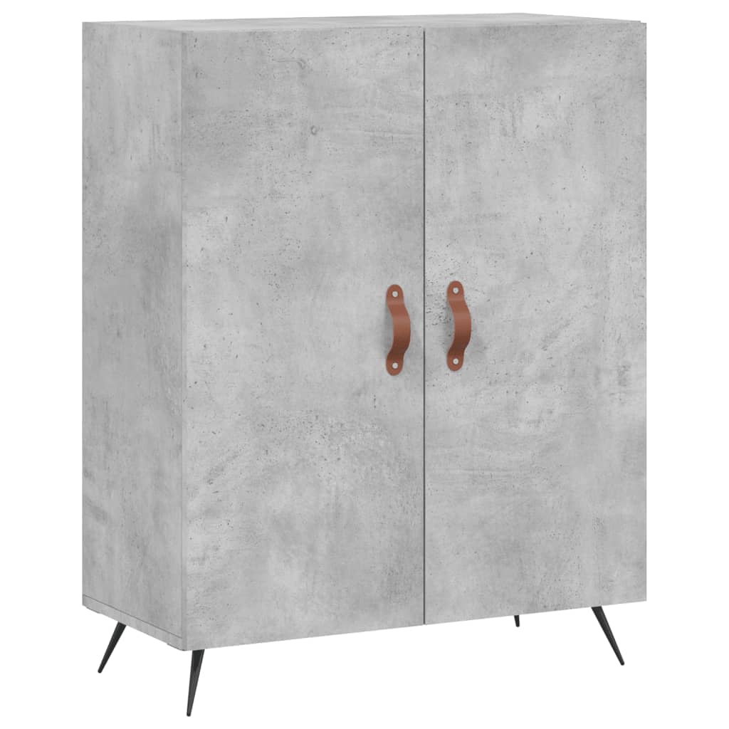 Hoge kast 69,5x34x180 cm bewerkt hout betongrijs is nu te koop bij PeponiXL, paradijselijk wonen!