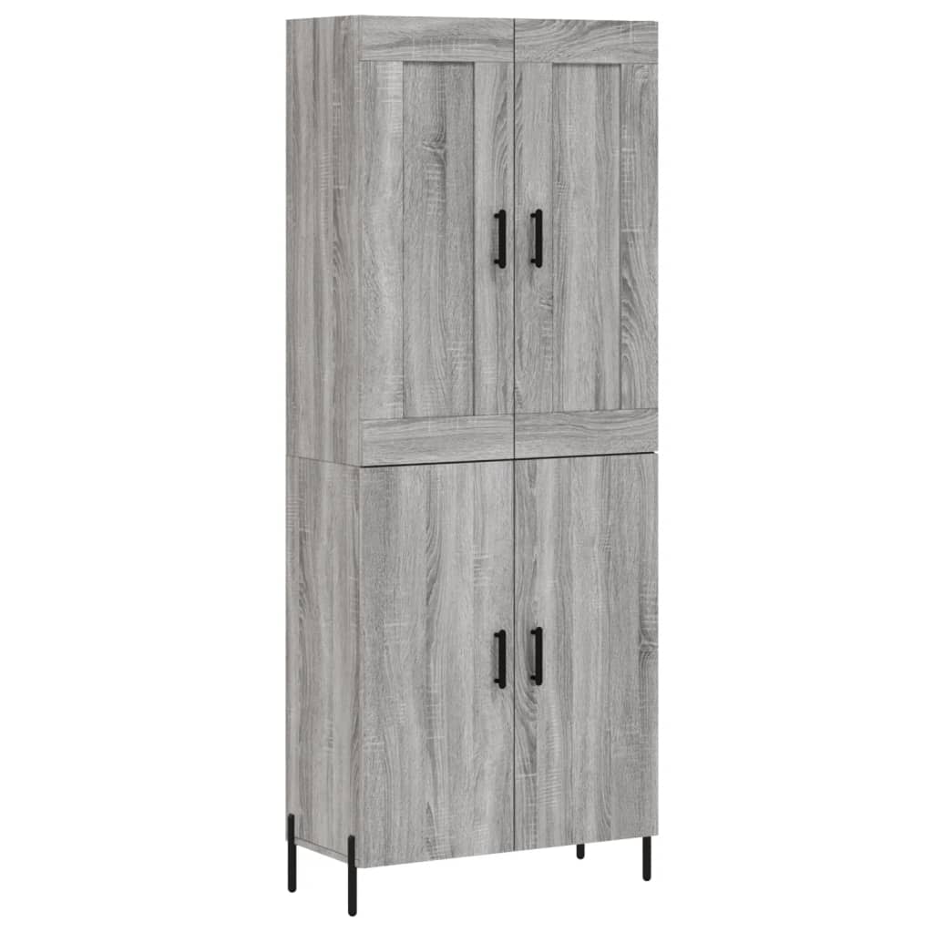 Hoge kast 69,5x34x180 cm bewerkt hout grijs sonoma eikenkleurig is nu te koop bij PeponiXL, paradijselijk wonen!