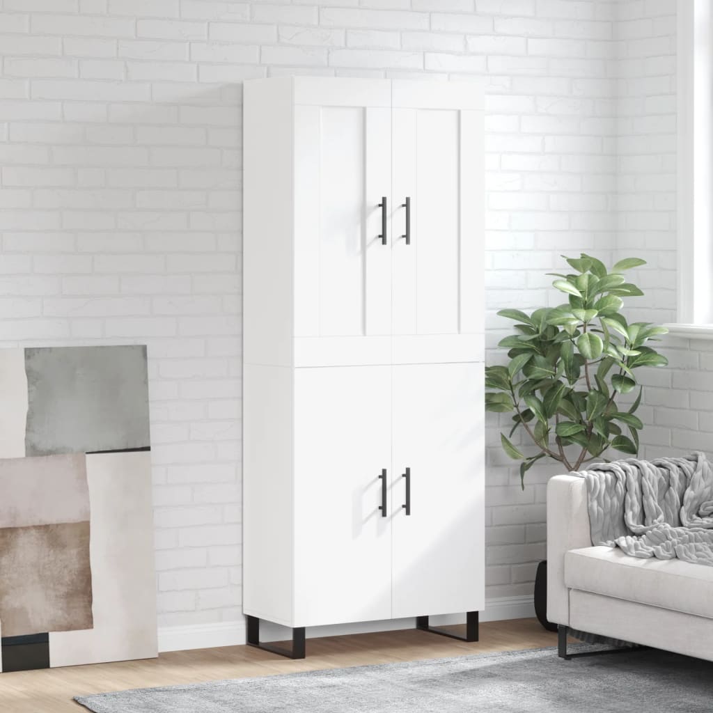 Hoge kast 69,5x34x180 cm bewerkt hout wit is nu te koop bij PeponiXL, paradijselijk wonen!