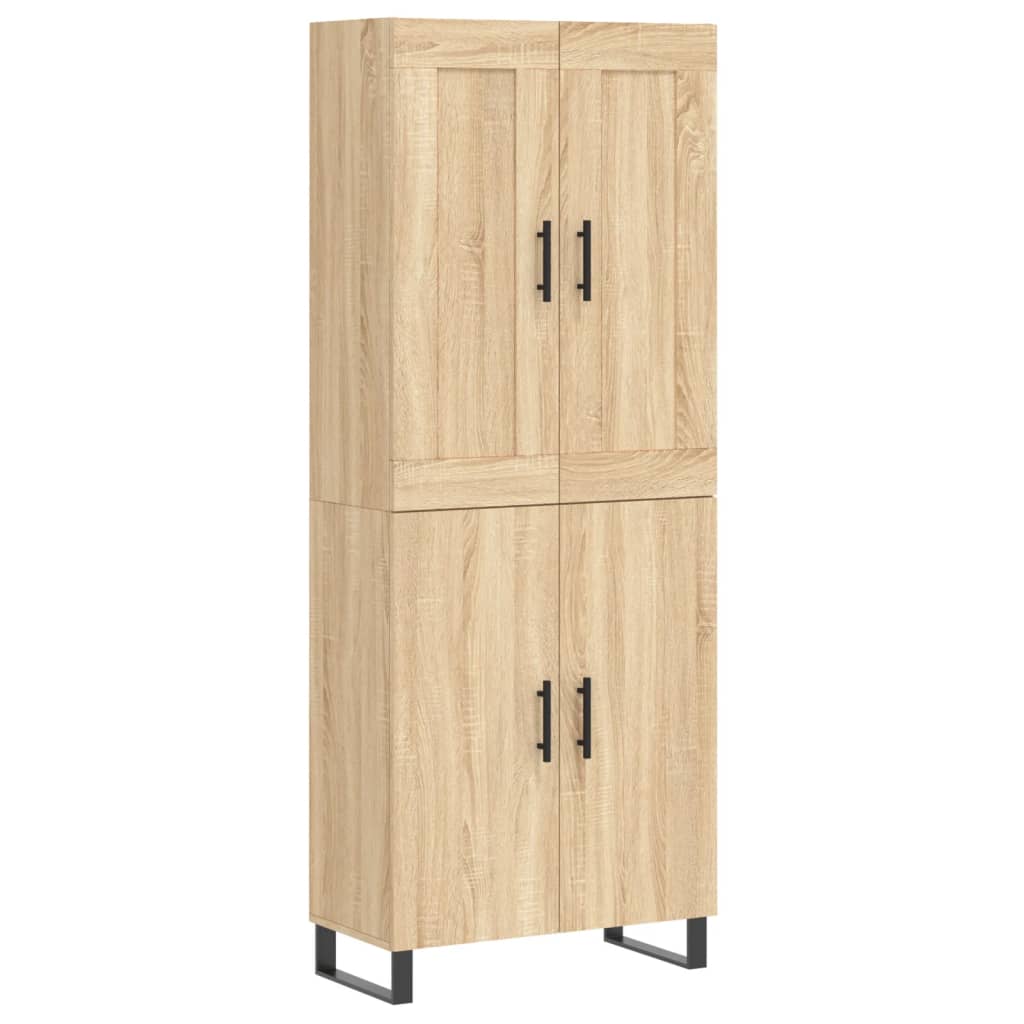 Hoge kast 69,5x34x180 cm bewerkt hout sonoma eikenkleurig is nu te koop bij PeponiXL, paradijselijk wonen!