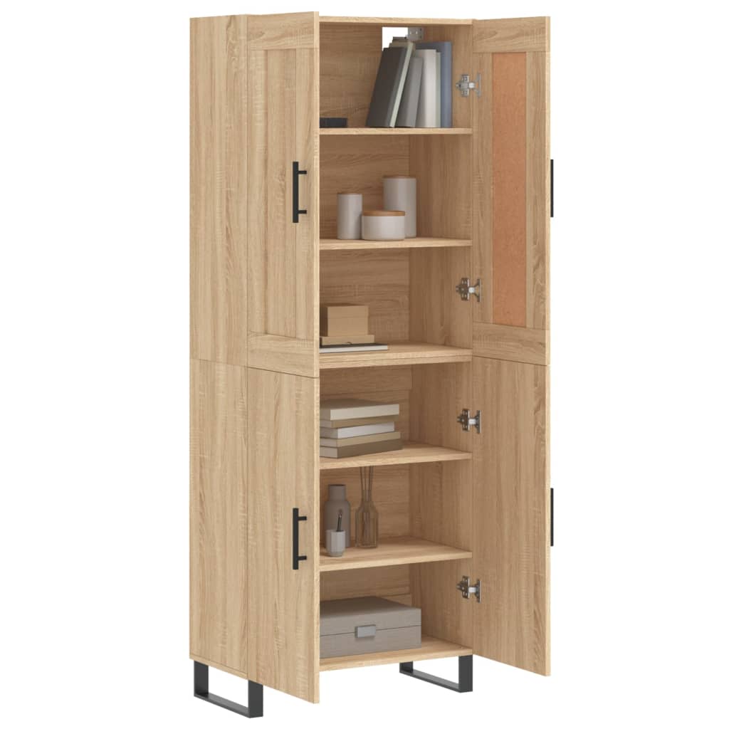 Hoge kast 69,5x34x180 cm bewerkt hout sonoma eikenkleurig is nu te koop bij PeponiXL, paradijselijk wonen!