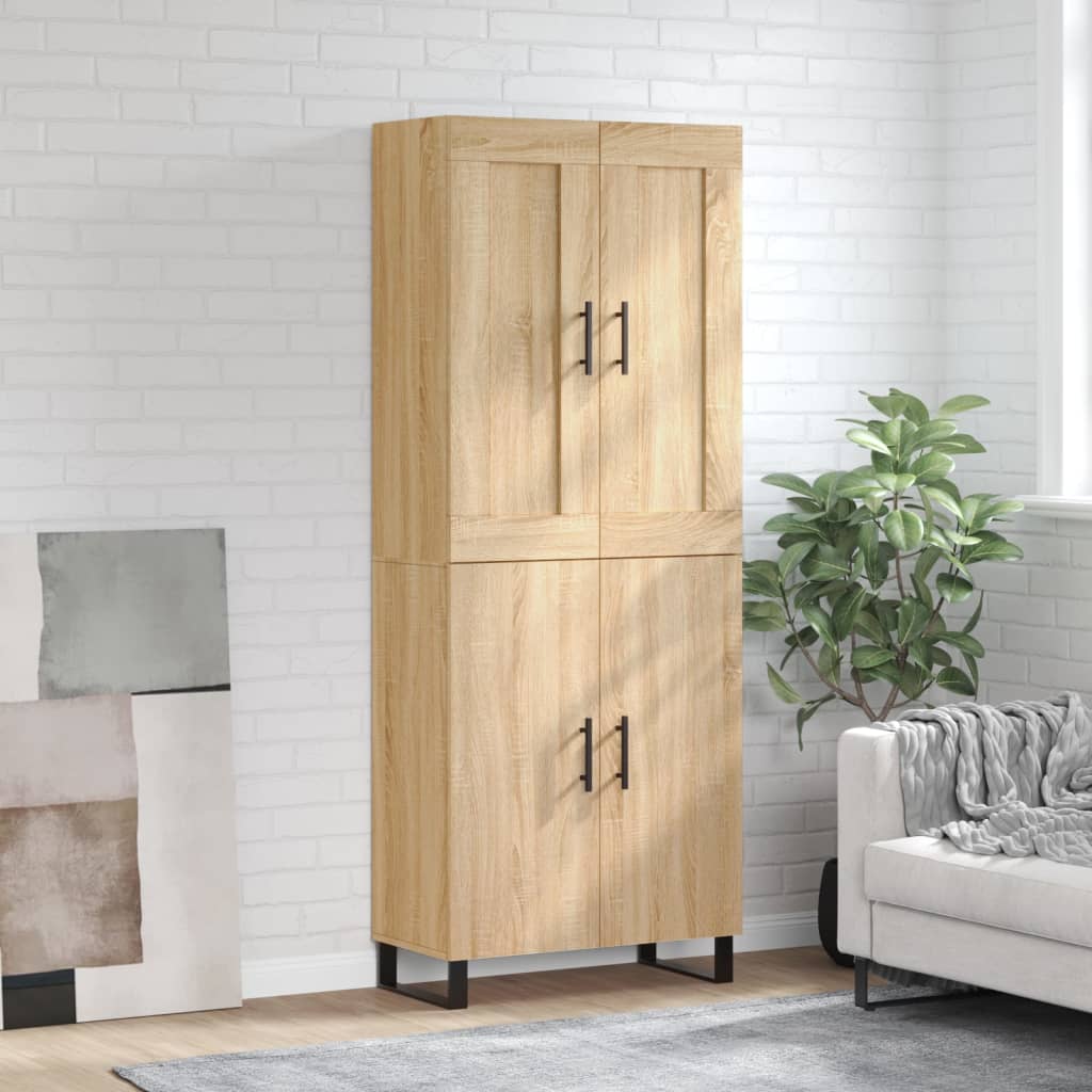 Hoge kast 69,5x34x180 cm bewerkt hout sonoma eikenkleurig is nu te koop bij PeponiXL, paradijselijk wonen!