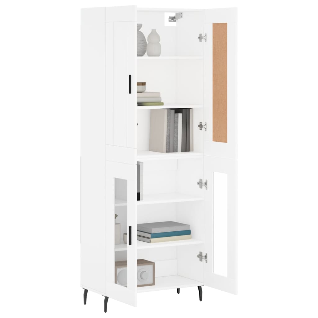 Hoge kast 69,5x34x180 cm bewerkt hout wit is nu te koop bij PeponiXL, paradijselijk wonen!
