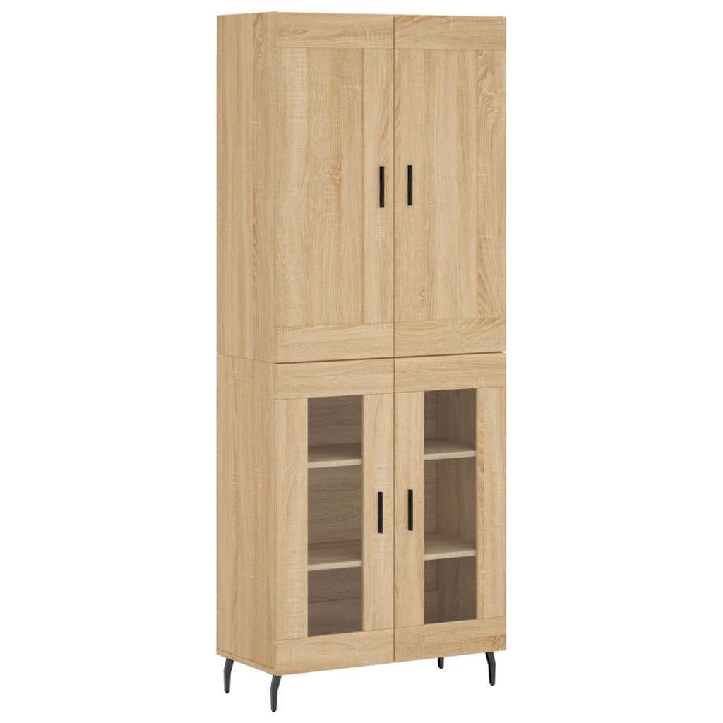 Hoge kast 69,5x34x180 cm bewerkt hout sonoma eikenkleurig is nu te koop bij PeponiXL, paradijselijk wonen!