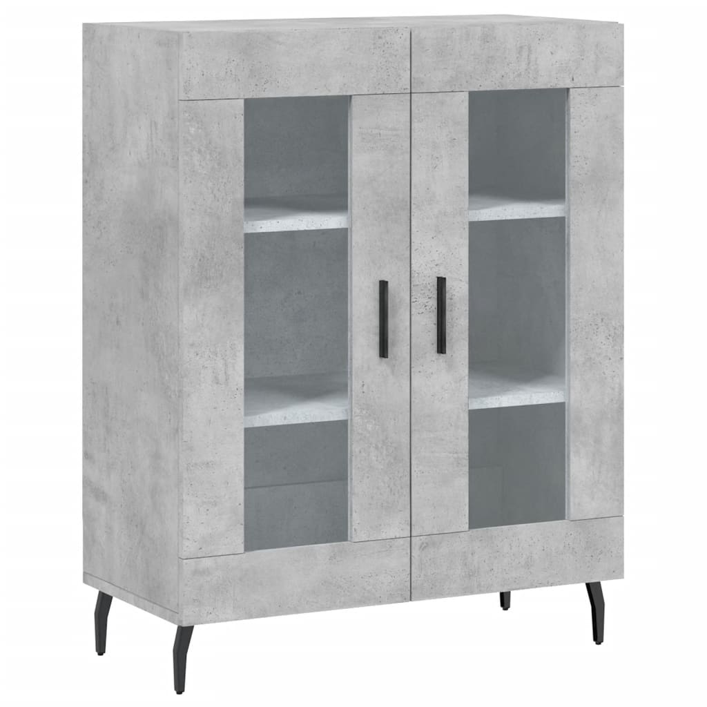 Hoge kast 69,5x34x180 cm bewerkt hout betongrijs is nu te koop bij PeponiXL, paradijselijk wonen!